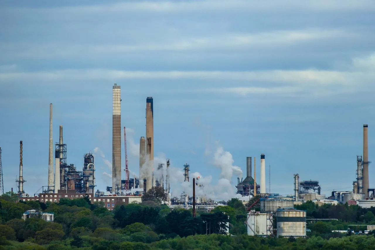 An oil refinery