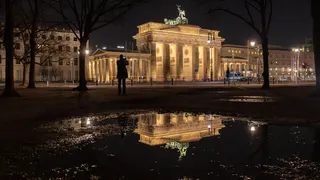 The Brandenburg Gate in Berlin at night