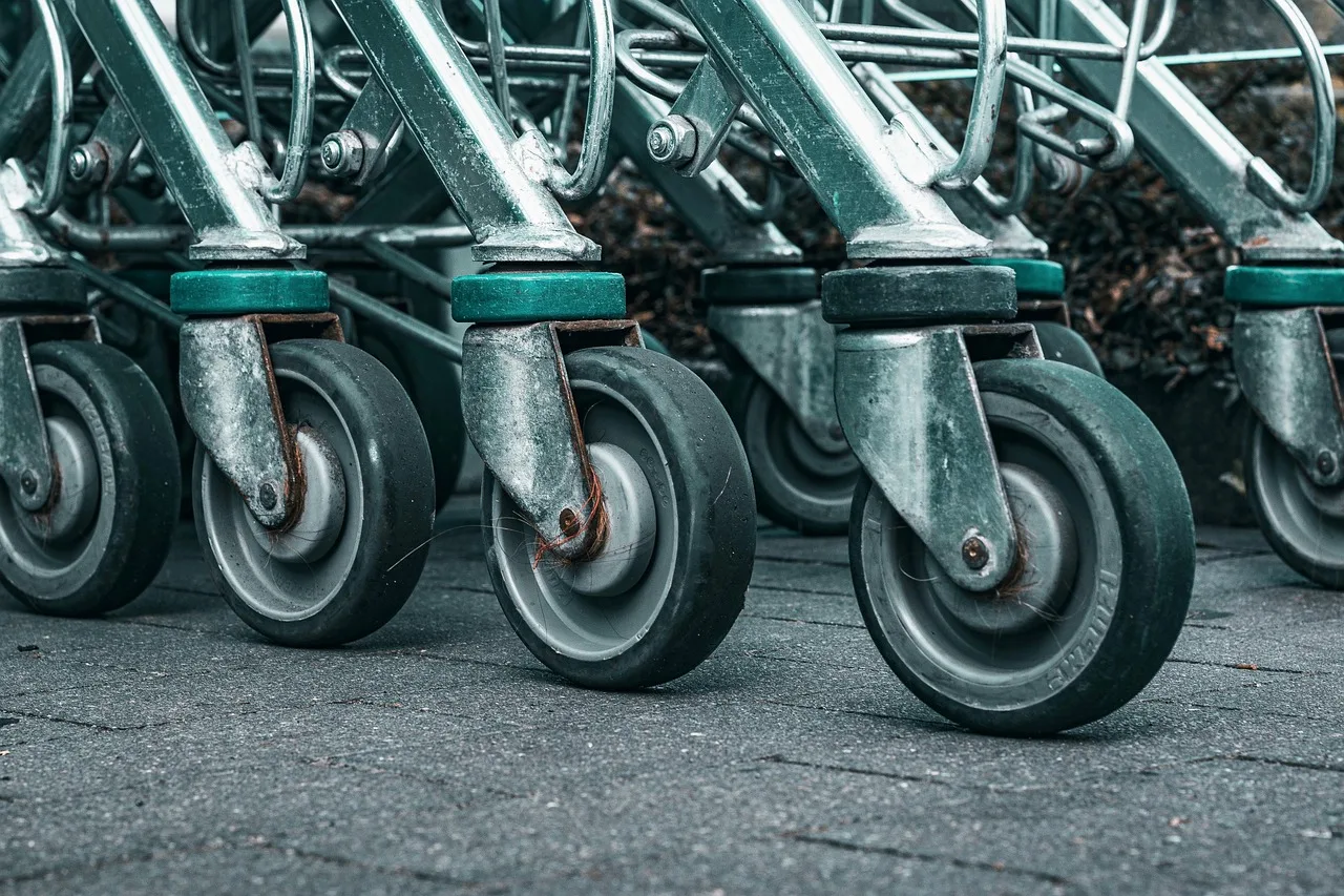 Shopping carts at a supermarket