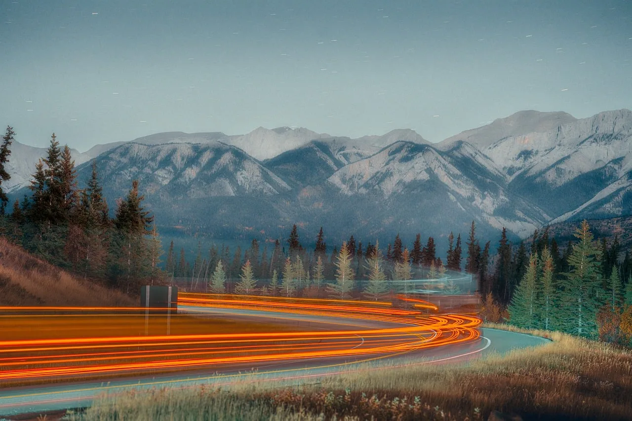 A highway through the mountains