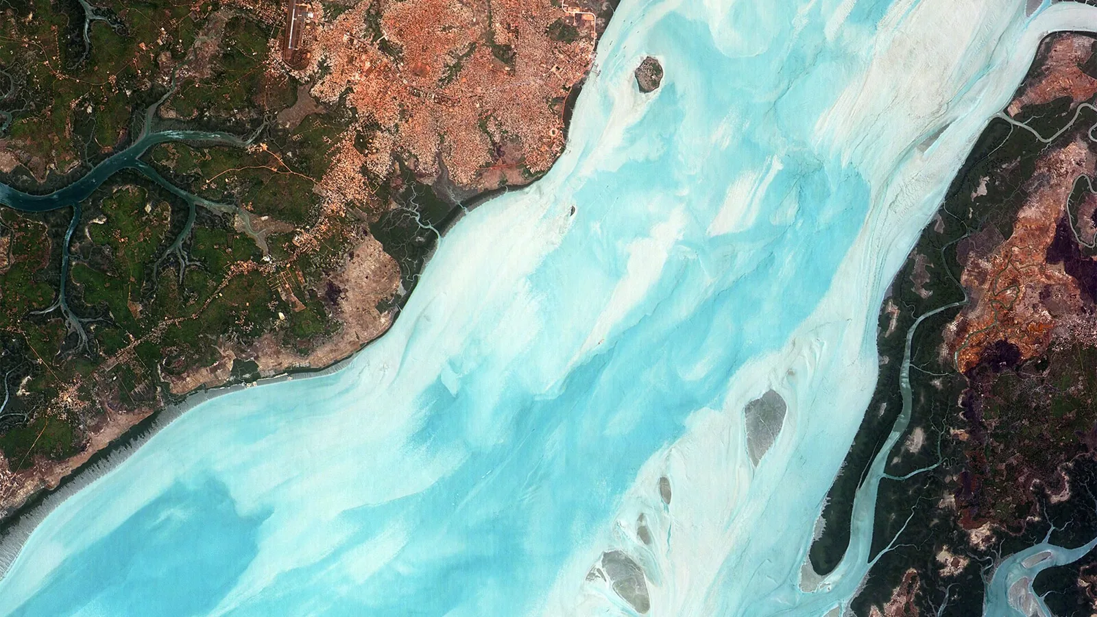 Satellite image of Bissau, the capital of Guinea-Bissau.