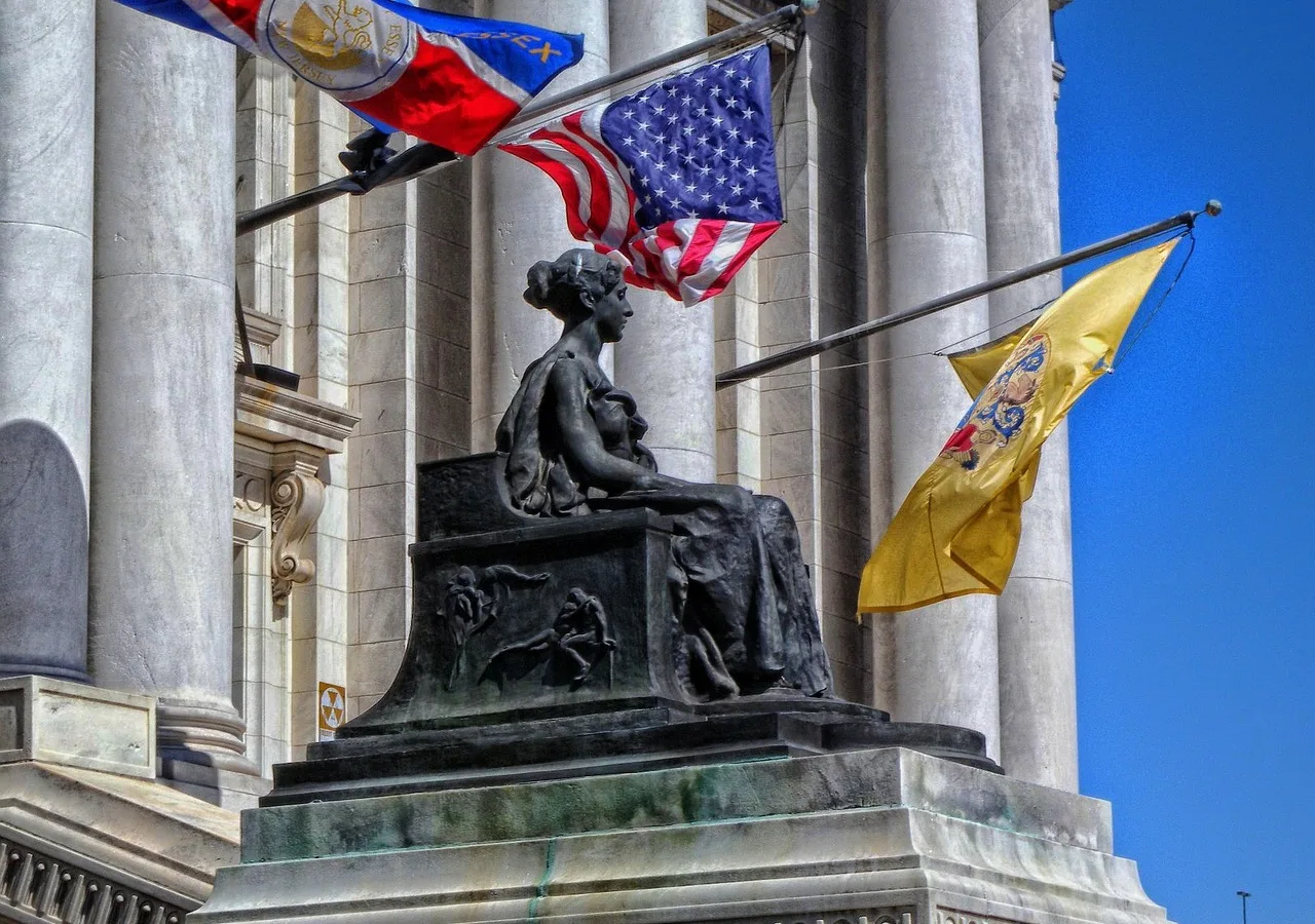 Columns of a county courthouse